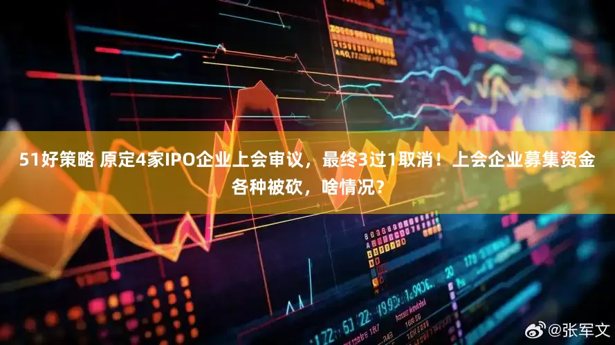 51好策略 原定4家IPO企业上会审议，最终3过1取消！上会企业募集资金各种被砍，啥情况？